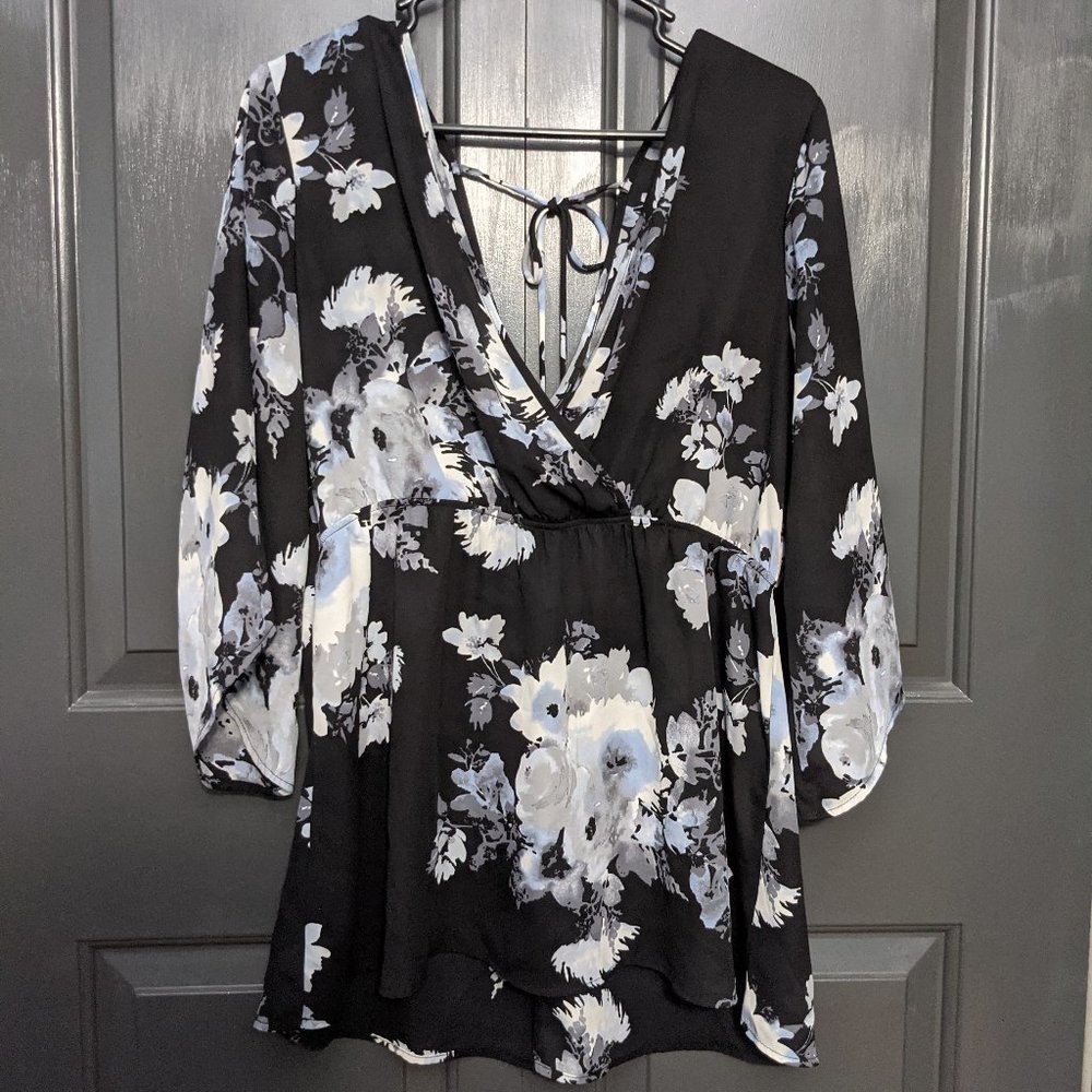 Torrid Black Floral Top